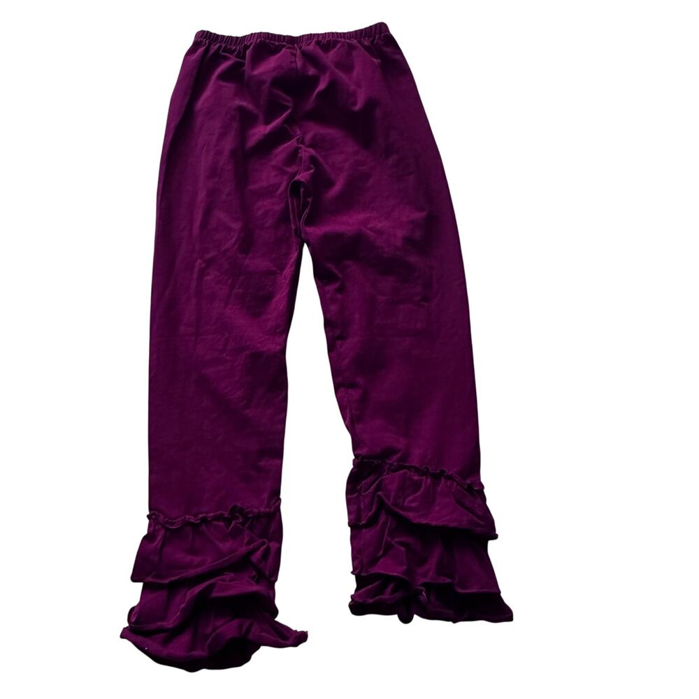 Boutique Maroon Triple Ruffle Icicle Leggings - Girls Size 6